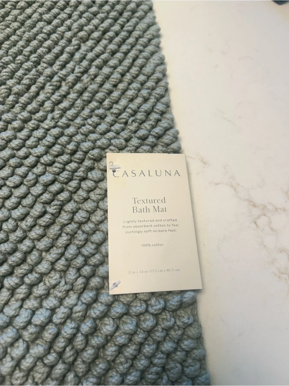 Casaluna Textured Cotton Bath Mat - Sage